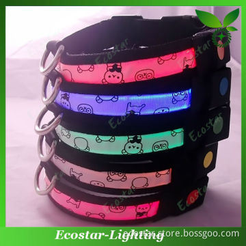 Factory Price LED USB Rechargeable Embroidered Dog Collars